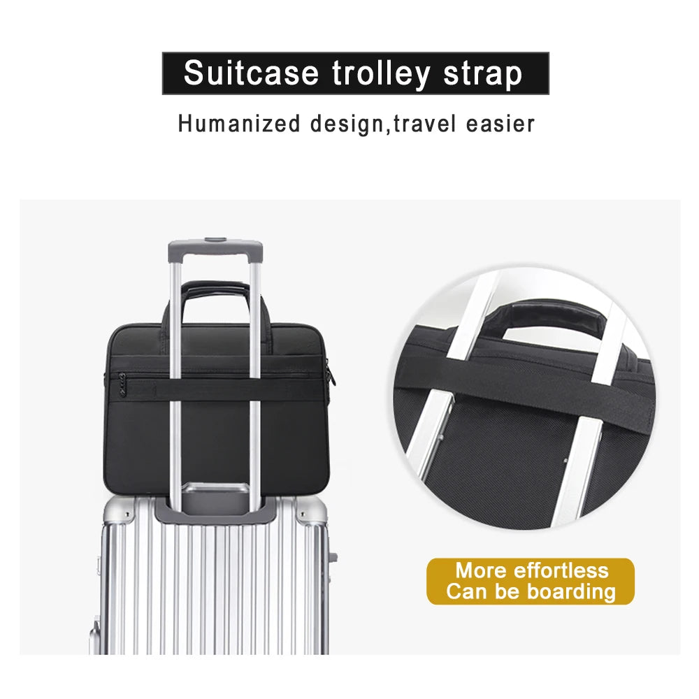 Sacoche ordinateur homme extensible en toile, 14 à 17 pouces