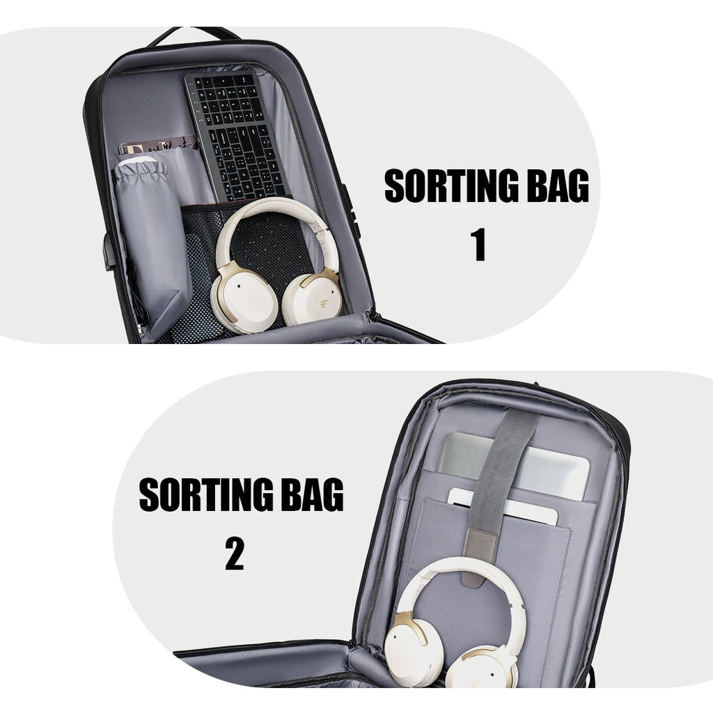 Sac à dos ordinateur antivol extensible, coque et cadenas à code