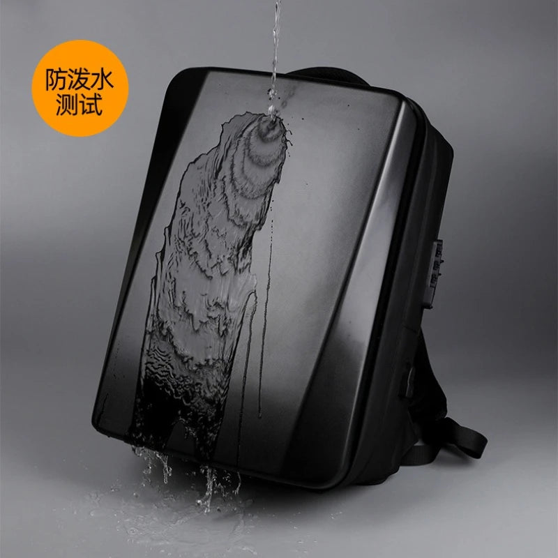 Sac à dos ordinateur USB 15 pouces à coque ABS et cadenas à code