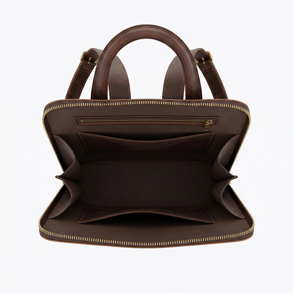 Sac à dos ordinateur cuir femme 13 pouces, cuir de vache patiné