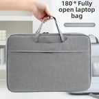 Pochette ordinateur nylon à anses, ouverture à plat, 12 à 15,6 pouces
