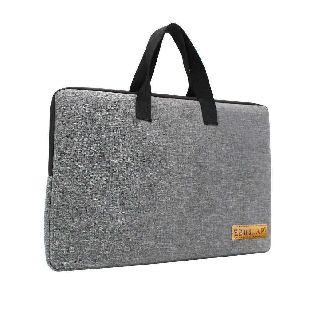 Pochette ordinateur 16 pouces à poignées en nylon gris chiné