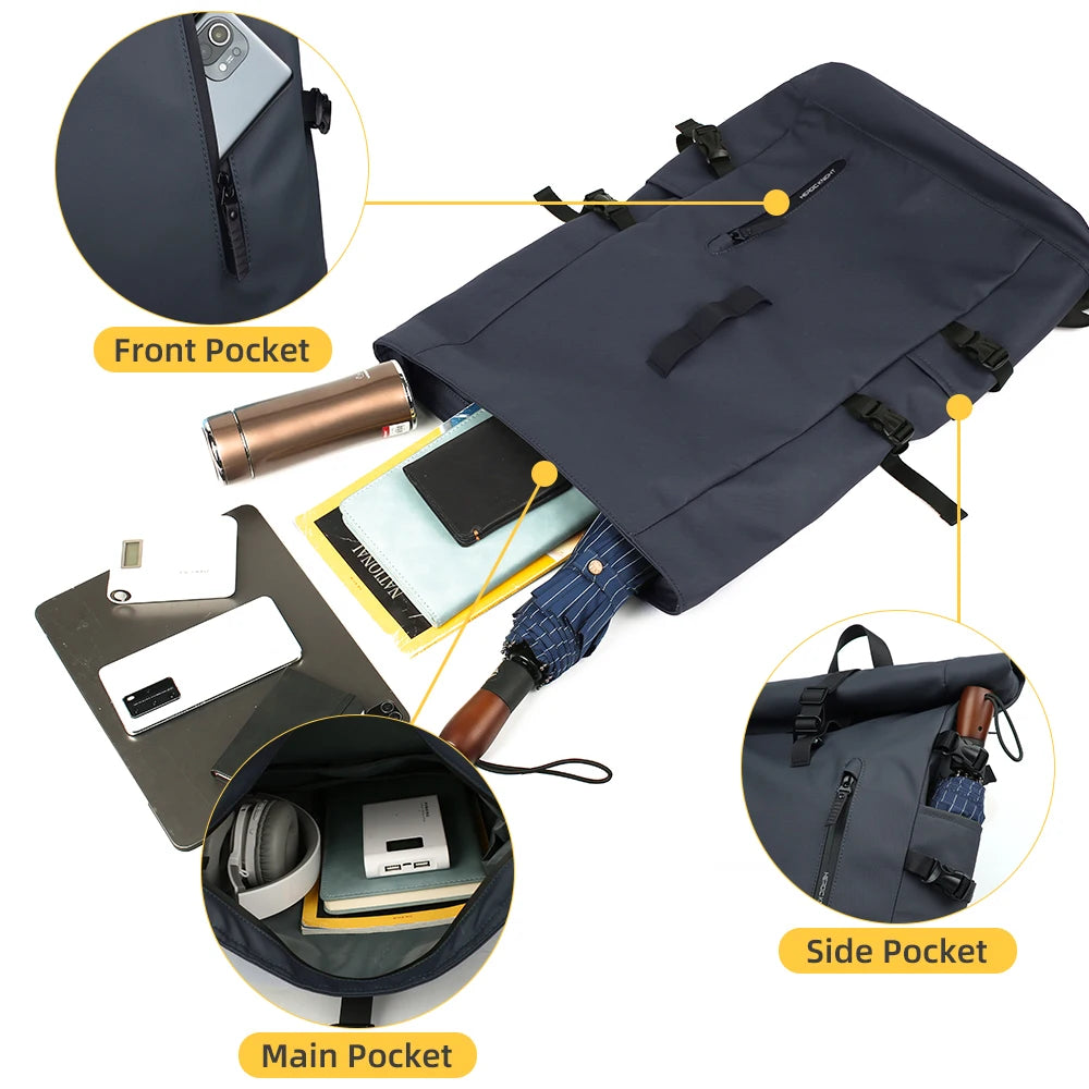 Sac à dos ordinateur 15,6 pouces à haut enroulable, 20 à 27 L