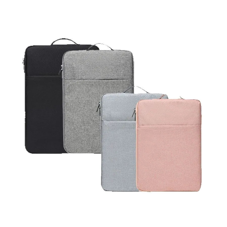 Pochette ordinateur fine en nylon, doublure peluche et poignée