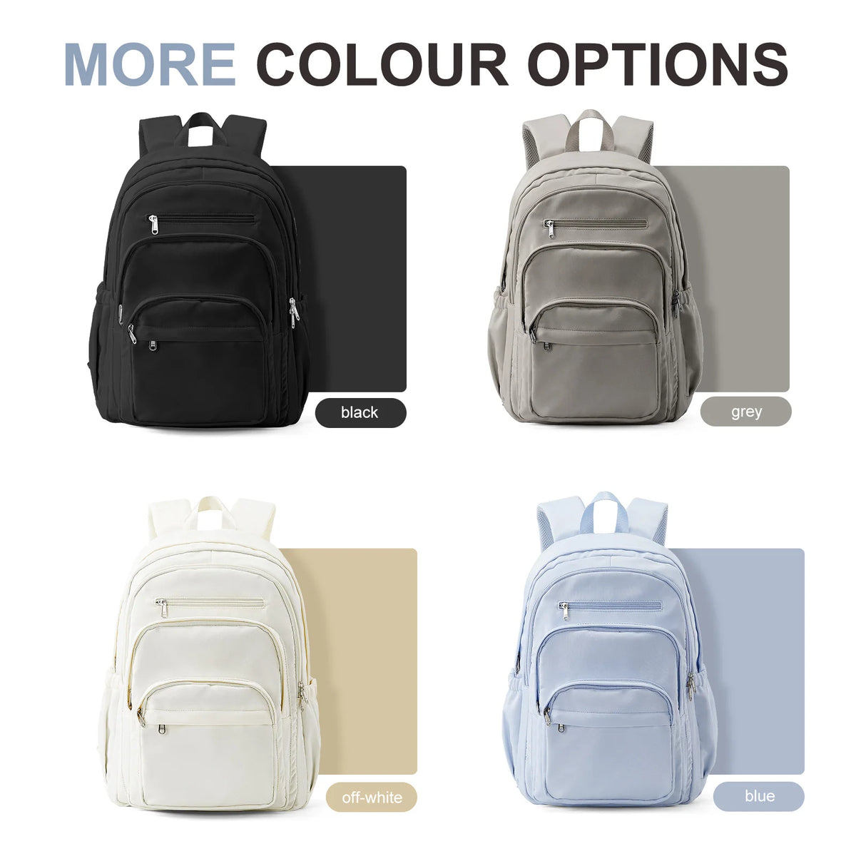 Sac à dos ordinateur 15,6 pouces en nylon, sept poches, 29 L