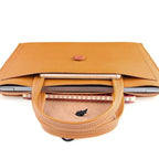 Pochette ordinateur simili cuir à bouton bois, 13,3 à 16 pouces