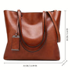 Sac ordinateur femme, cabas en simili cuir ciré à double anse