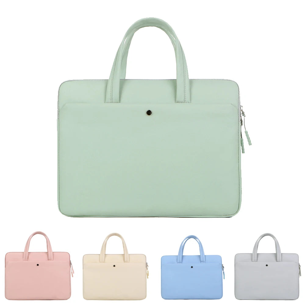 Pochette ordinateur avec poignées en nylon et poche avant