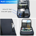 Sac à dos ordinateur extra-plat 9 cm, 14 ou 17 pouces, port USB
