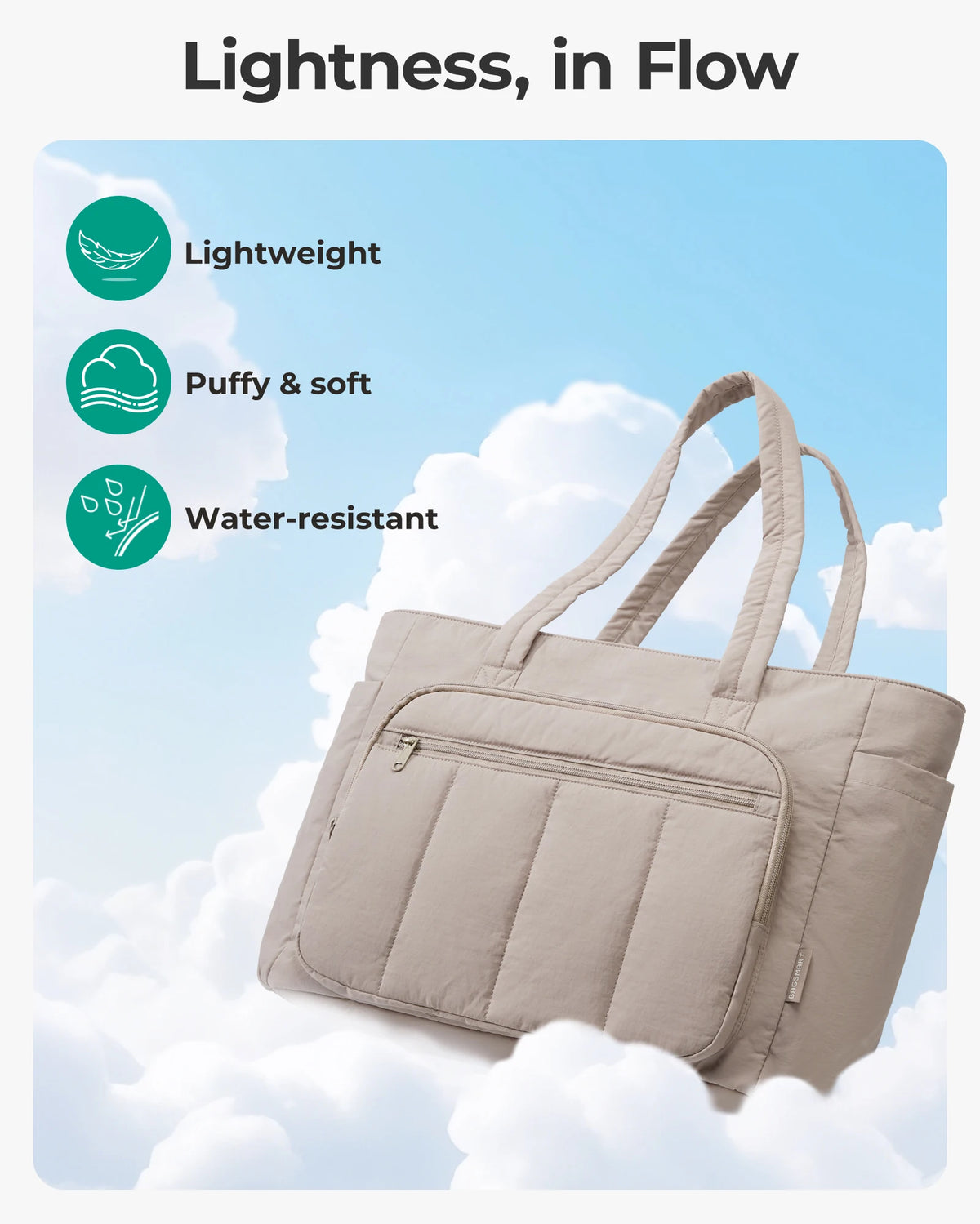 Sac ordinateur femme en polyester matelassé, trousse assortie, 20 L