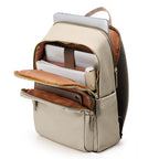 Sac à dos ordinateur femme en nylon, poche avant et zips dorés