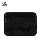 Pochette ordinateur effet croco verni, poche avant pour tablette