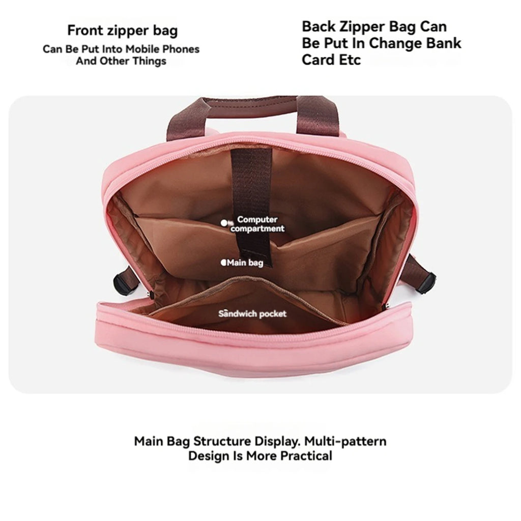 Sac à dos ordinateur compact en nylon déperlant, 14 ou 15,6 pouces