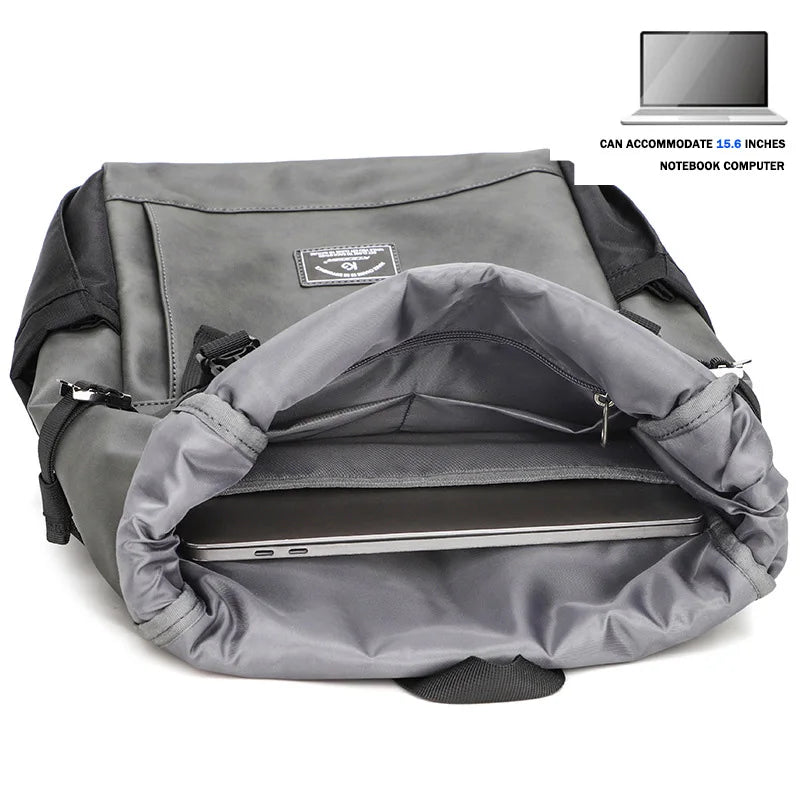 Sac à dos ordinateur homme 15,6 pouces à rabat enroulable extensible
