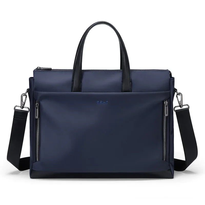 Sacoche ordinateur homme 15 pouces en nylon bleu marine, bandoulière