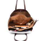 Sac ordinateur femme cabas zippé en simili cuir microfibre