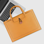 Pochette ordinateur simili cuir à bouton bois, 13,3 à 16 pouces