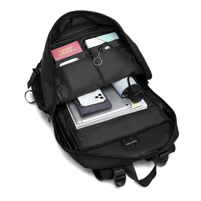 Sac à dos ordinateur homme 16 pouces, passant trolley et filets