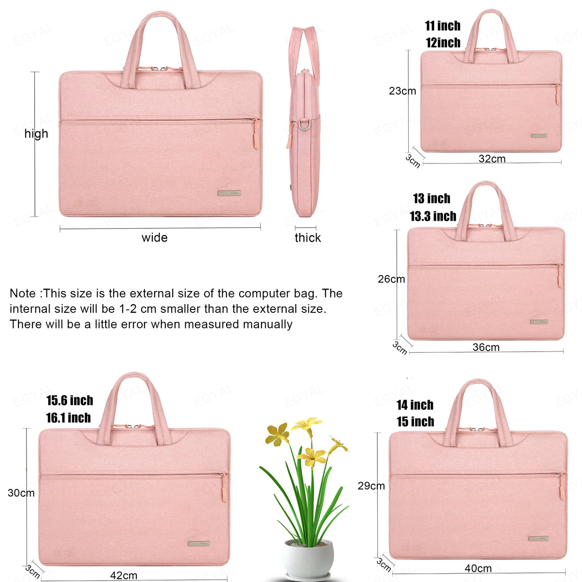 Pochette ordinateur à poignées et bandoulière, toile effet jean