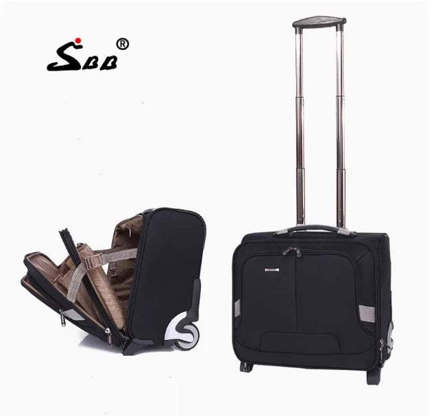 Trolley ordinateur 15,6 pouces en toile oxford, 4 roues pivotantes