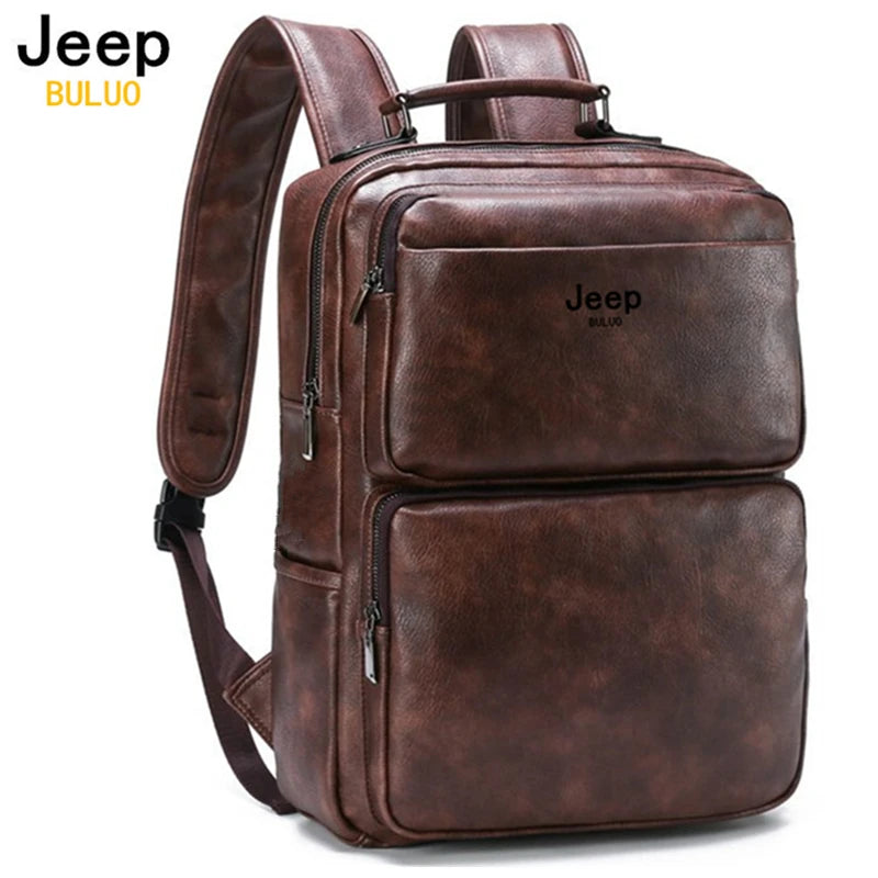 Sac à dos ordinateur homme en simili cuir vieilli, 14 pouces