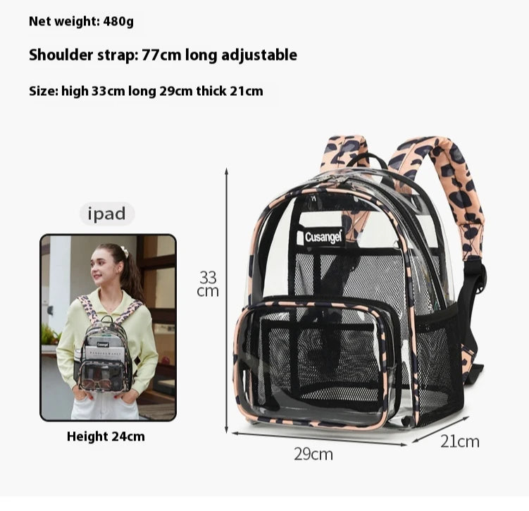 Sac à dos ordinateur femme transparent en TPU, tablette 12 pouces
