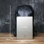 Sac à dos ordinateur cuir de vache homme 13 pouces, noir galbé