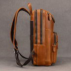 Sac à dos ordinateur cuir de vache huilé 14 pouces, aspect patiné