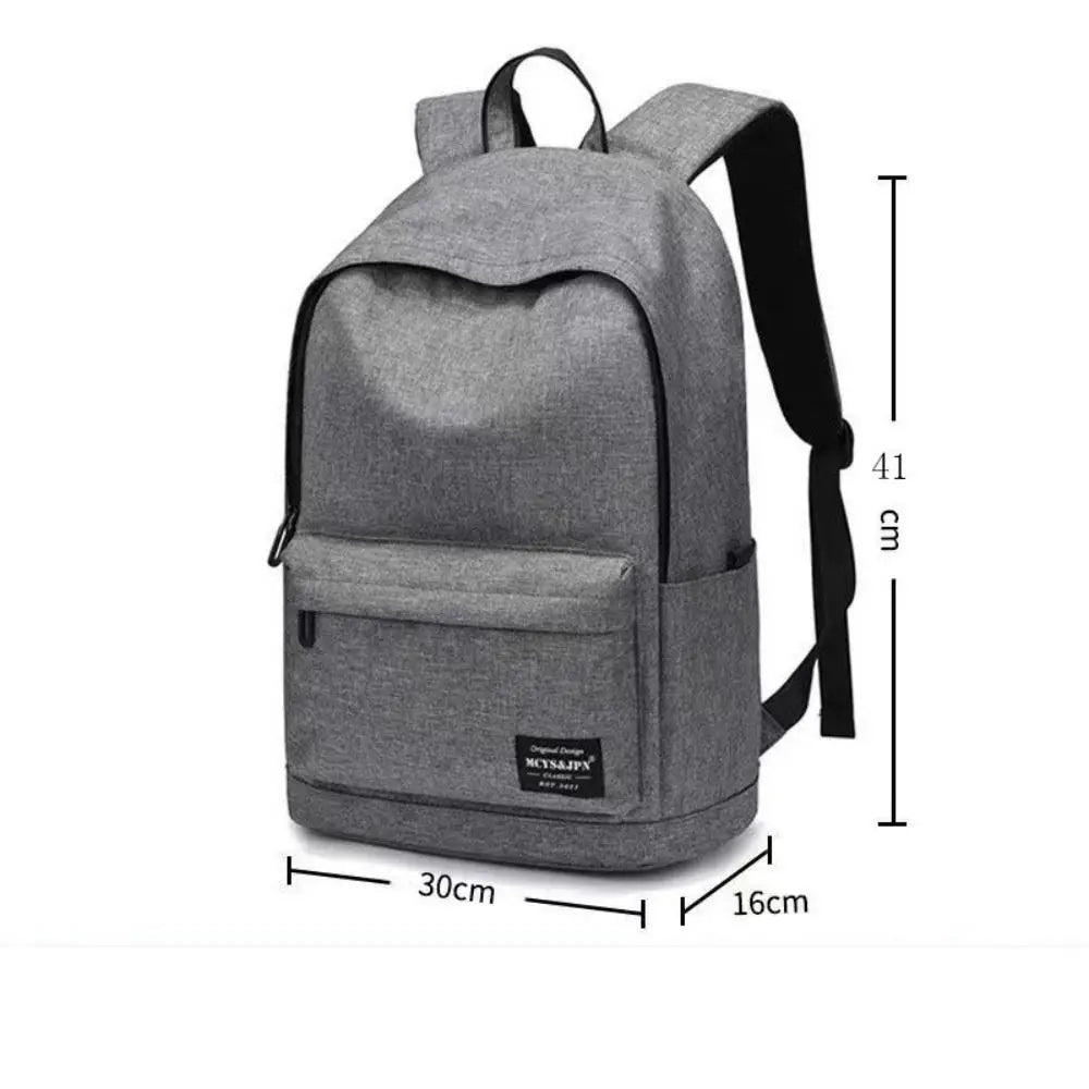Sac à dos ordinateur en toile de nylon minimaliste, option port USB