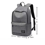 Sac à dos ordinateur en toile de nylon minimaliste, option port USB