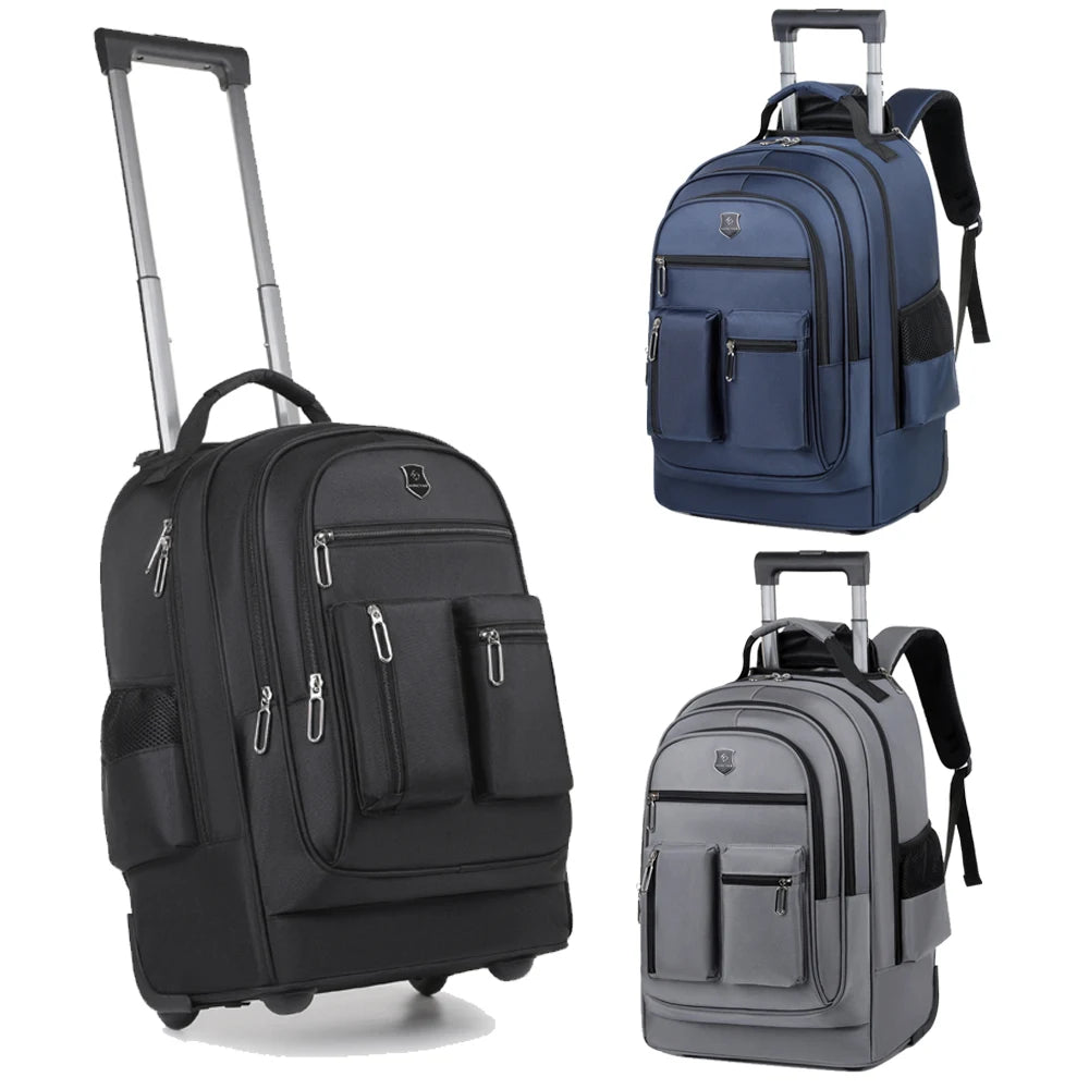 Sac à dos ordinateur à roulettes homme, roues silencieuses