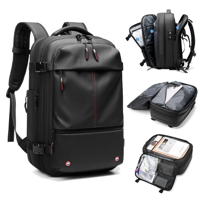 Sac à dos ordinateur 17 pouces compression sous vide, pompe en option