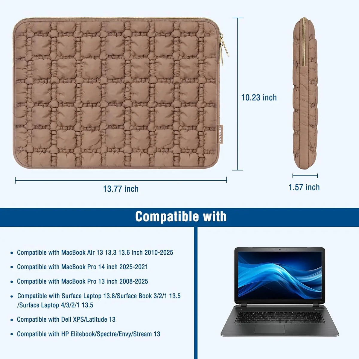 Pochette ordinateur 13-14 pouces matelassée à bulles, trousse incluse