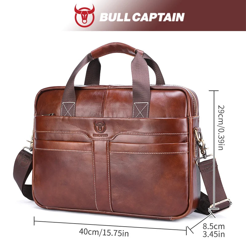 Sacoche ordinateur cuir homme 15 pouces en cuir de vache, bandoulière