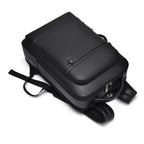 Sac à dos ordinateur homme en simili cuir grainé, trois soufflets