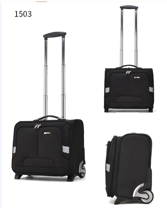 Trolley ordinateur 15,6 pouces en toile oxford, 4 roues pivotantes