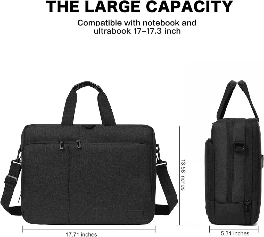Sacoche ordinateur à compartiments 17,3 pouces extensible noire