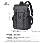 Sac à dos ordinateur 15,6 pouces en simili cuir à damier, rabat