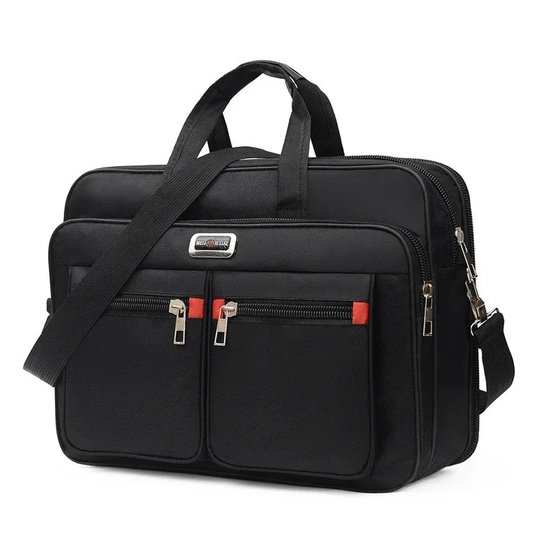 Sacoche ordinateur 15,6 pouces en nylon, double poche avant
