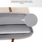 Pochette ordinateur à poignées, poche avant et doublure peluche