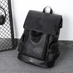 Sac à dos ordinateur homme en simili cuir patchwork, port USB