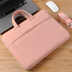 Pochette ordinateur à poignées en simili cuir mat, cinq coloris