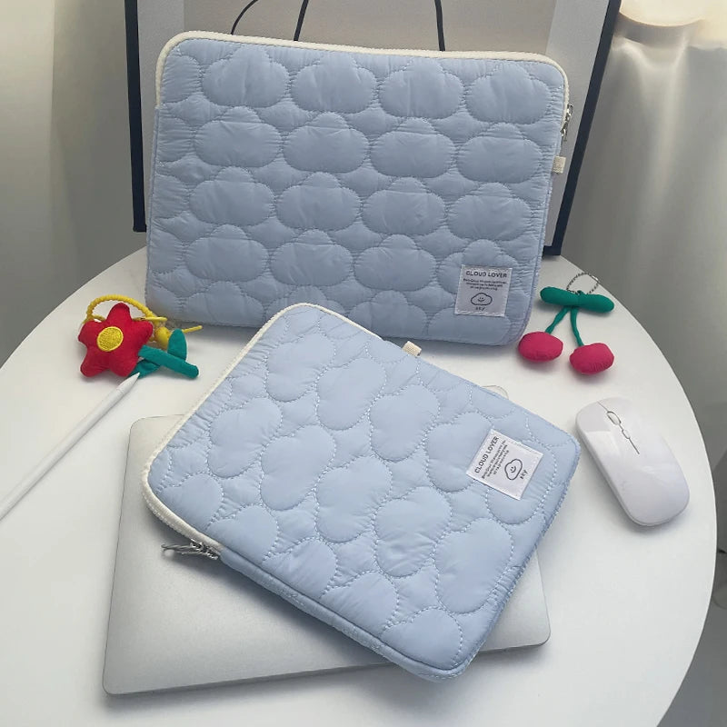 Pochette ordinateur femme matelassée nuage, de 11 à 16 pouces
