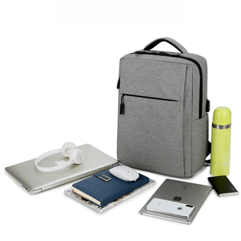 Sac à dos ordinateur homme 15,6 pouces en nylon, port USB latéral