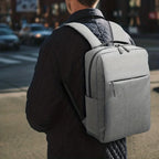 Sac à dos ordinateur 15,6 pouces en toile chinée, rouge, bleu ou gris