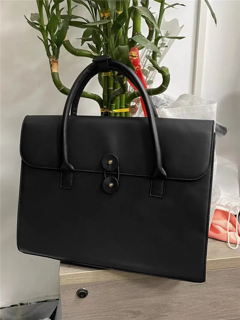 Sacoche ordinateur femme en simili cuir noir, 15 à 16 pouces