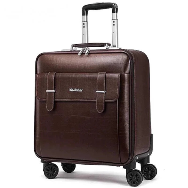 Un trolley ordinateur en simili cuir façon croco