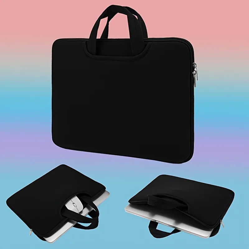 Pochette ordinateur à anses courtes et poche chargeur, 4 couleurs