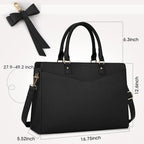 Sac ordinateur femme 15,6 pouces en simili cuir, nœud amovible