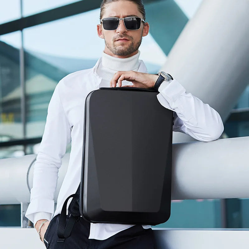 Sac à dos ordinateur USB à coque PVC 15,6 pouces, 45 x 30 x 8 cm